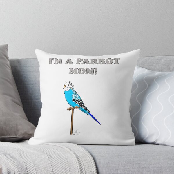 Item preview, I'm a Parrot Mom - Blue Female Budgie designed and sold by Laughing Parrot Studio.