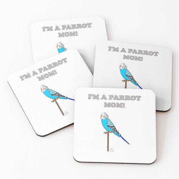 Item preview, I'm a Parrot Mom - Blue Female Budgie designed and sold by Laughing Parrot Studio.