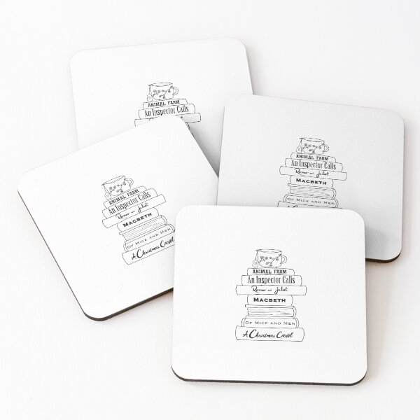 Item preview, English Literature book stack, black and white designed and sold by bookloversclub.