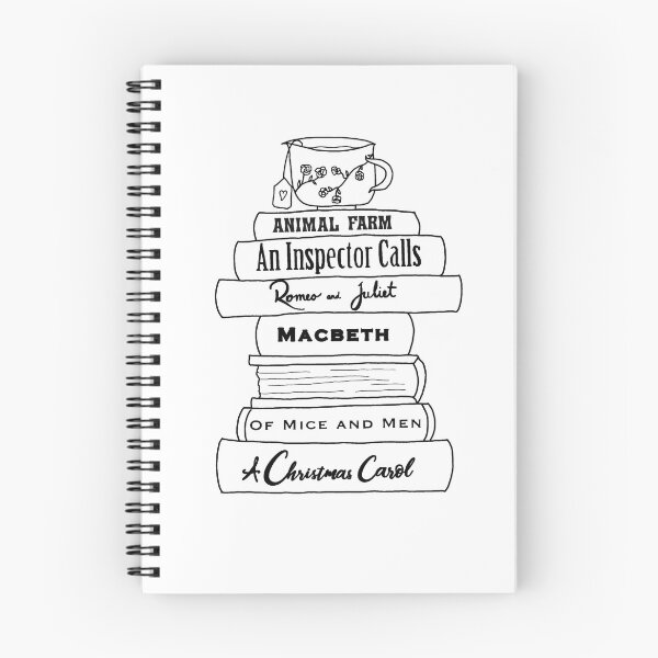 Item preview, English Literature book stack, black and white designed and sold by bookloversclub.