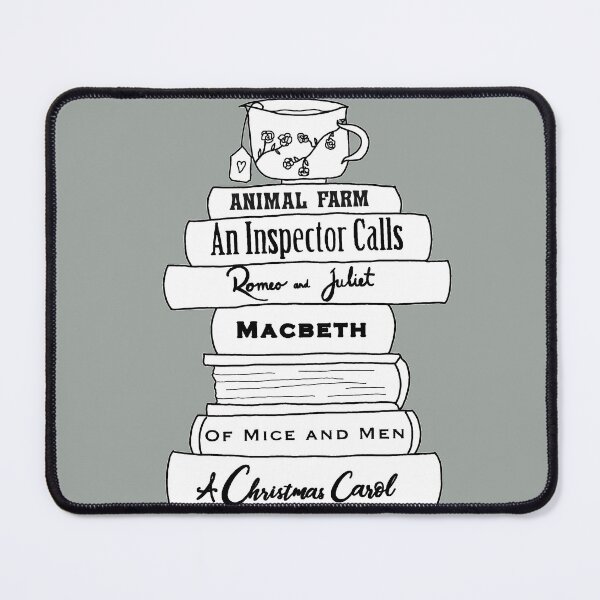 Item preview, English Literature book stack, black and white designed and sold by bookloversclub.
