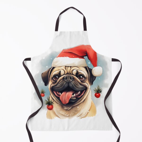 Item preview, Happy pug-dog in christmas cap designed and sold by GoodThings66.