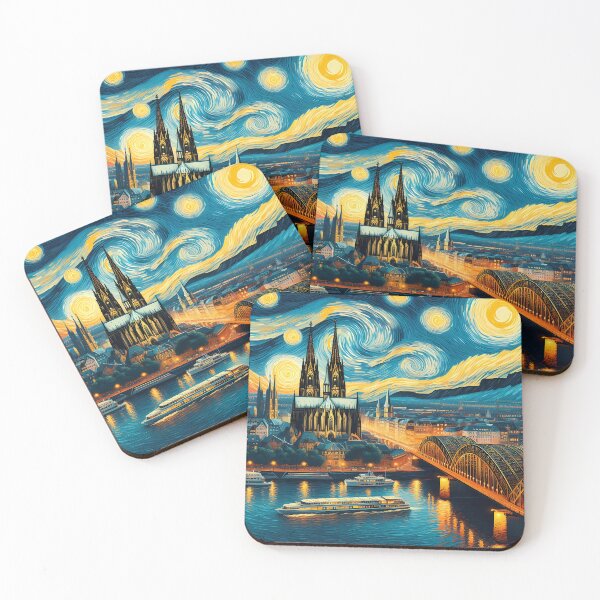 Item preview, Cologne, Germany, design in the style of Vincent van Gogh Starry Night designed and sold by CreativeSparkzz.