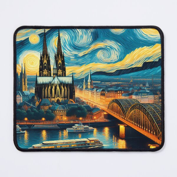 Item preview, Cologne, Germany, design in the style of Vincent van Gogh Starry Night designed and sold by CreativeSparkzz.