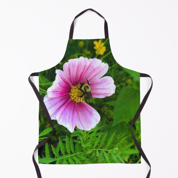 Item preview, Abeja carpintera oriental recogiendo polen de la flor Cosmos Daydreamer designed and sold by BuddingTree.