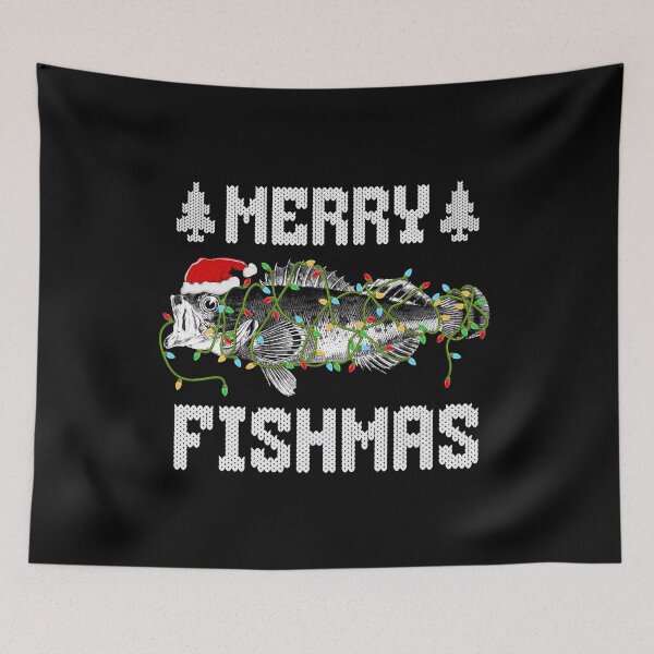Item preview,  Merry Fishmas Ugly Christmas Sweater Funny Fishing designed and sold by Smix Pixels.