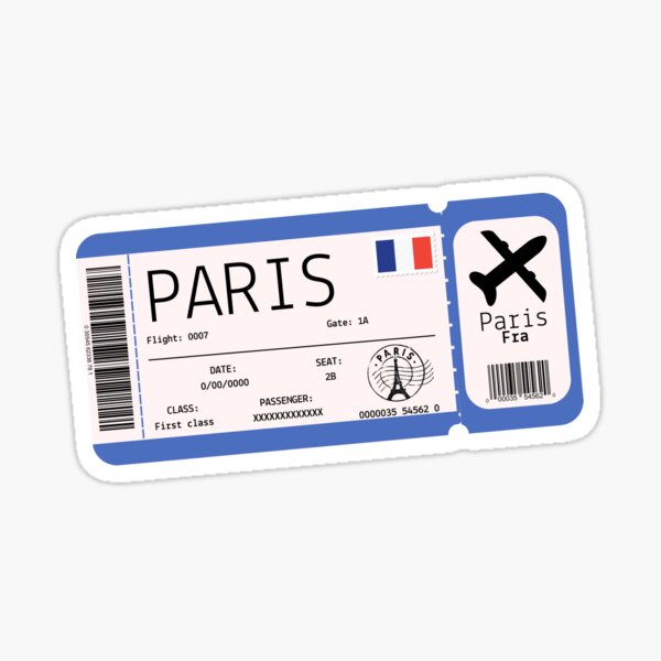 Vista previa del artículo con la obra «Pase de abordar Paris », diseñado y vendido por StudioPandC.