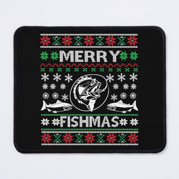 Item preview, Merry Fishmas Ugly Christmas Sweater Funny Fishing designed and sold by Smix Pixels.