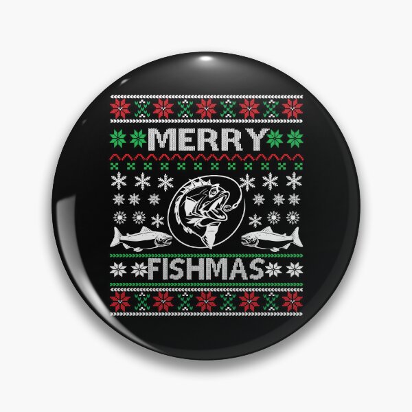 Item preview, Merry Fishmas Ugly Christmas Sweater Funny Fishing designed and sold by Smix Pixels.