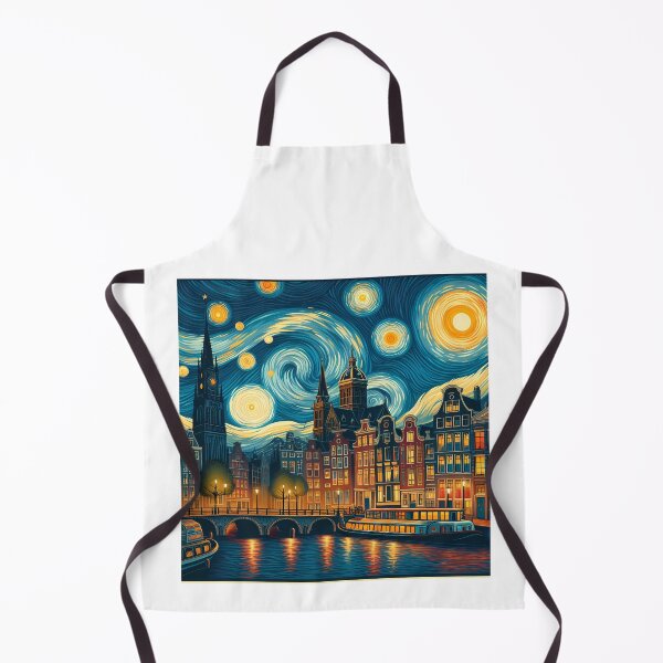 Item preview, Amsterdam, Netherlands, design in the style of Vincent van Gogh Starry Night designed and sold by CreativeSparkzz.