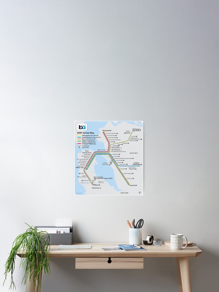 BART MAP - Bay Area Rapid Transit Map Poster