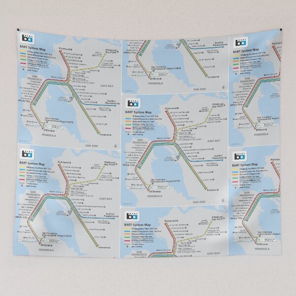 Item preview, BART MAP - Bay Area Rapid Transit Map designed and sold by PIXEL POP DESIGNS - Beyond the Norm!.