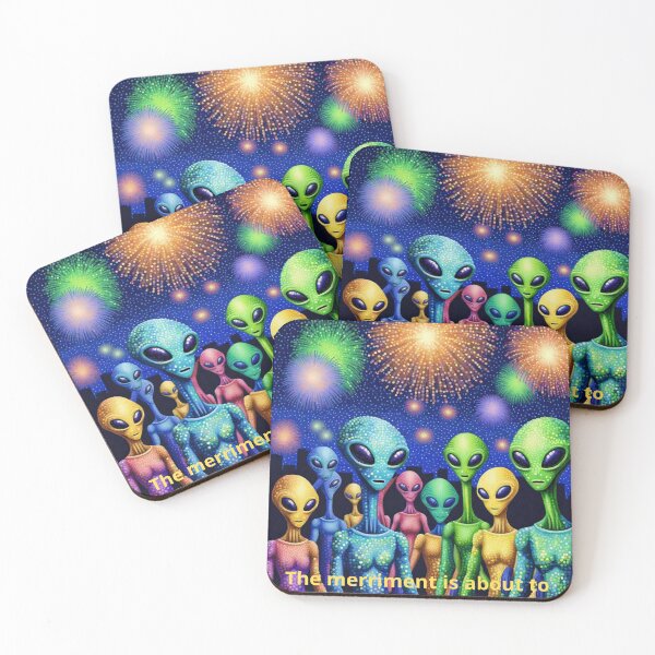 Item preview, Alien and space New Year's Eve designed and sold by Zofia Sosnecka.