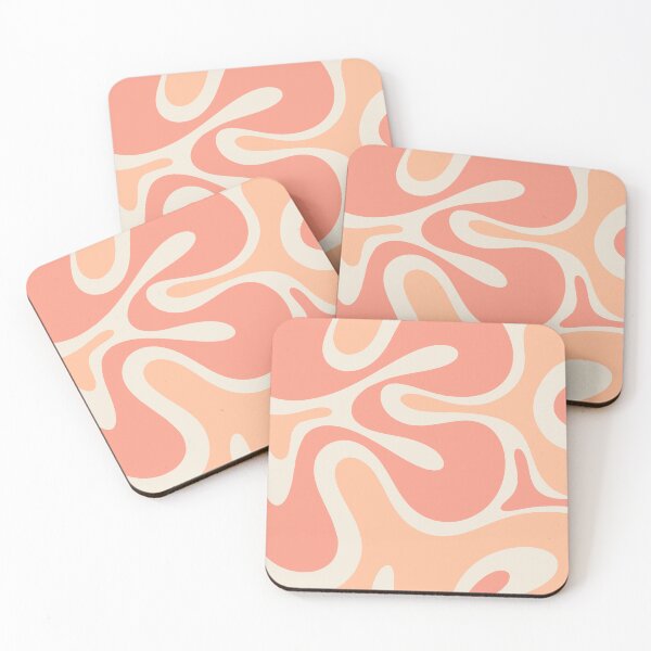 Item preview, Peach and Pink Smooth Contours Retro Modern Abstract Pattern designed and sold by kierkegaard.