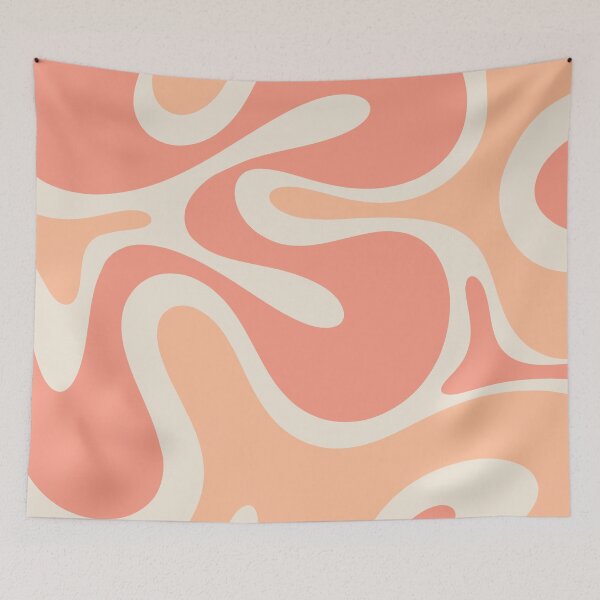 Item preview, Peach and Pink Smooth Contours Retro Modern Abstract Pattern designed and sold by kierkegaard.