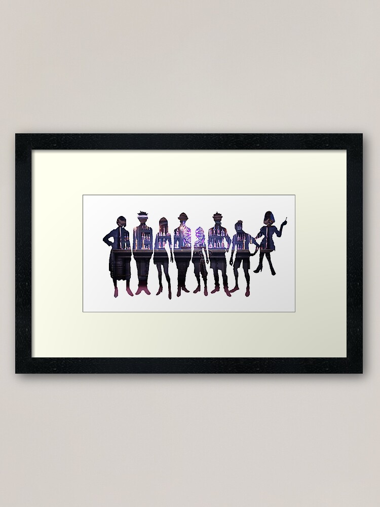 Death Parade Anime Silhouettes Framed Art Print By The Avatar Redbubble
