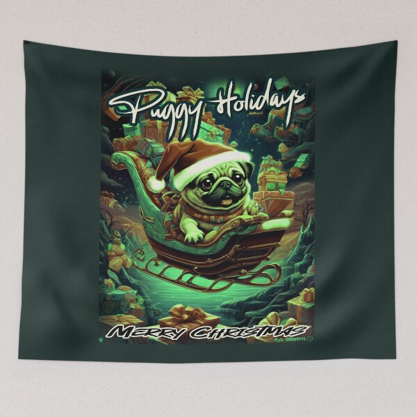 Item preview, Pug HAPPY HOLIDAYS 108 MERRY CHRISTMAS PUGGY HOLIDAYS designed and sold by RedBluffTraders.