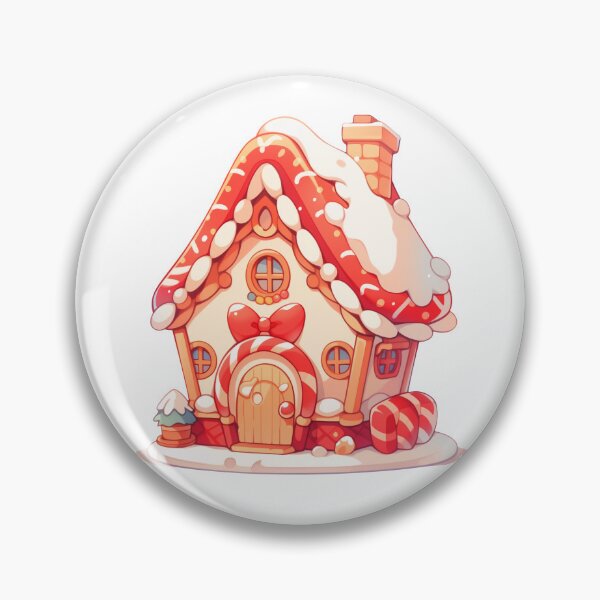 Item preview, Cute Kawaii Gingerbread House Cottage with Candy designed and sold by CozyKawaiiArt.