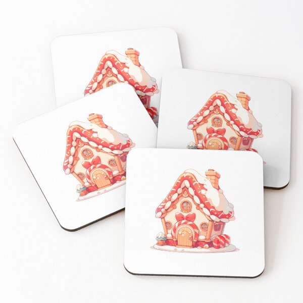 Item preview, Cute Kawaii Gingerbread House Cottage with Candy designed and sold by CozyKawaiiArt.