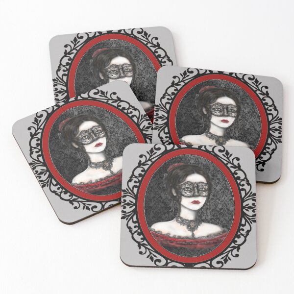 Item preview, Victorian Gothic Masquerade in Rococo Frame ND Fan Art designed and sold by Night Bloom Designs.