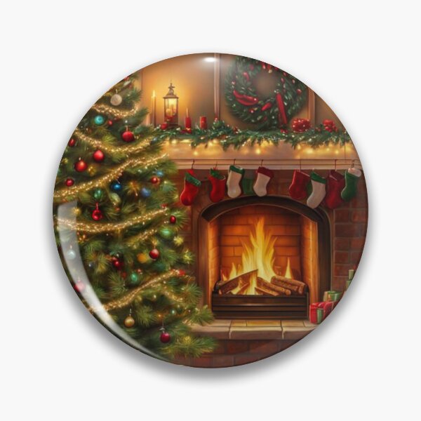 Item preview, Beautiful & Cozy Christmas Room With Snowy Winter Window, Warm Fireplace Beside Christmas Tree With Presents designed and sold by MyArt23.