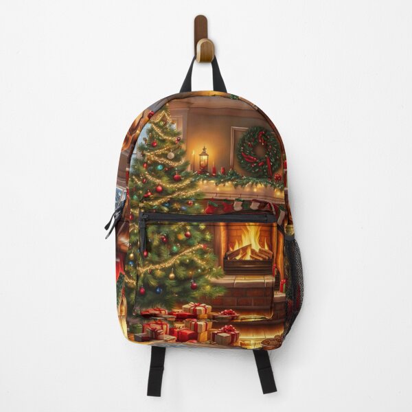 Item preview, Beautiful & Cozy Christmas Room With Snowy Winter Window, Warm Fireplace Beside Christmas Tree With Presents designed and sold by MyArt23.