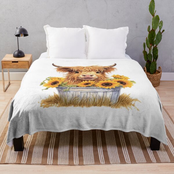 Item preview, Cute Highland cow in sunflower bucket designed and sold by Winarrts.