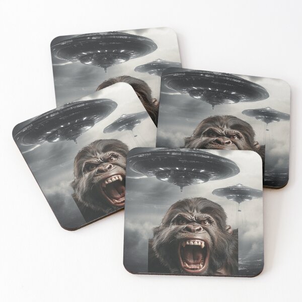 Item preview, Gorilla Selfie with UFOs designed and sold by Master-Print.