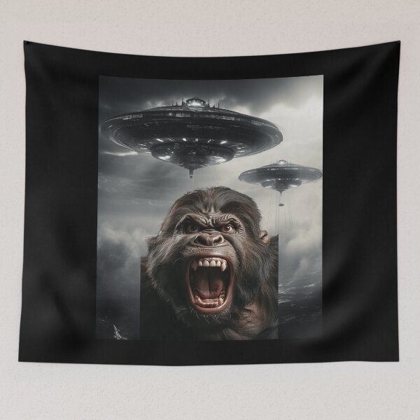 Item preview, Gorilla Selfie with UFOs designed and sold by Master-Print.