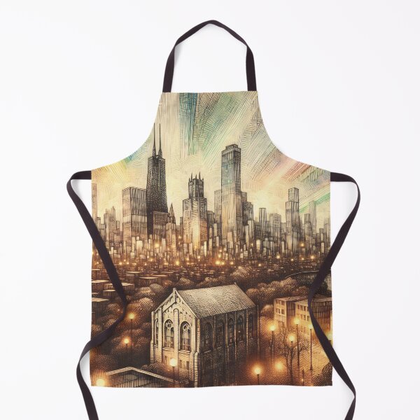 Item preview, Cityscape Glow Amidst Radiant Skies designed and sold by PictorialWhimsy.