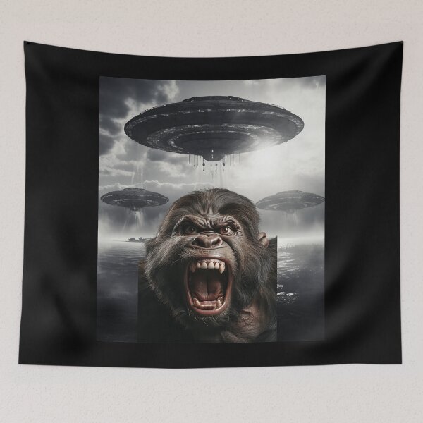 Item preview, Gorilla Selfie with UFOs designed and sold by Master-Print.