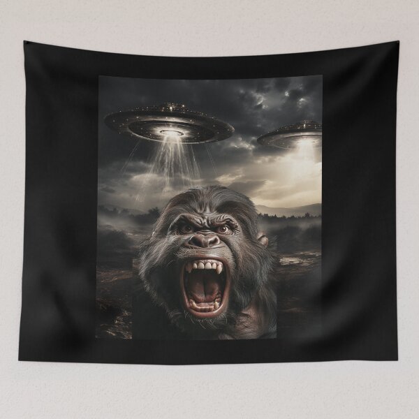 Item preview, Gorilla Selfie with UFOs designed and sold by Master-Print.