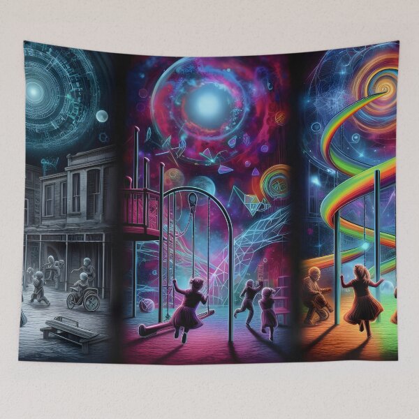 Item preview, Temporal Playground: Ethereal Evolution Through Childhood Realms designed and sold by AI-Only Creations.