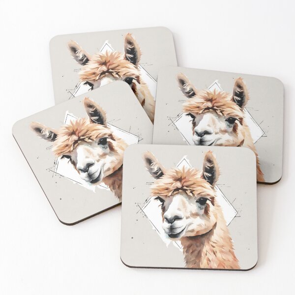 Item preview, Busty alpaca in watercolor with large triangles designed and sold by kreativeadern.