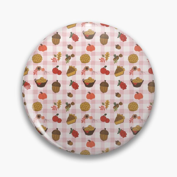 Item preview, Picnic pattern on a fall afternoon on a pink and white gingham tablecloth designed and sold by AinigrivDoll.