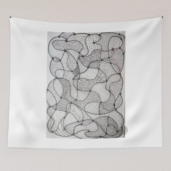 Item preview, A black and white tangle of lines and patterns. designed and sold by Zofia Sosnecka.