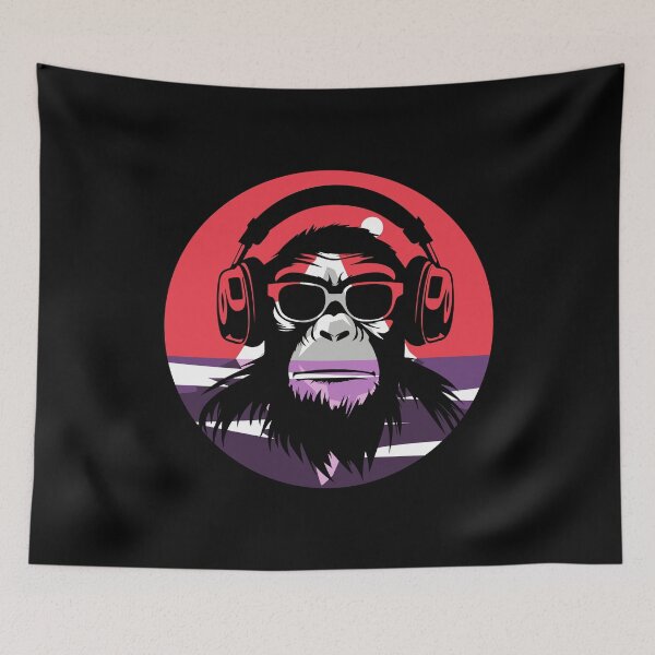 Item preview, Monkey listening to music designed and sold by StoneybrokeM.