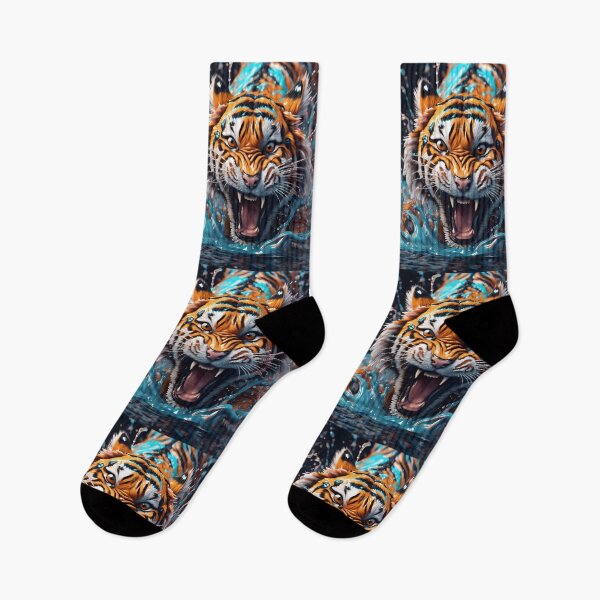Artikelvorschau, Tiger King Of The Jungle Paint Splash entworfen und verkauft von TheArtOfPat.