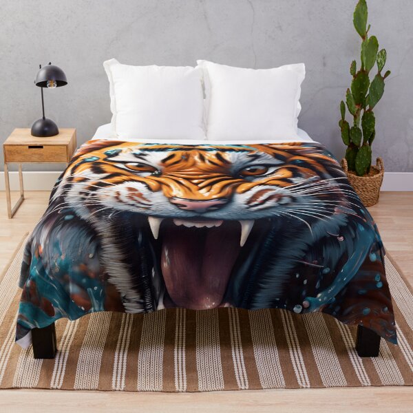 Artikelvorschau, Tiger King Of The Jungle Paint Splash entworfen und verkauft von TheArtOfPat.