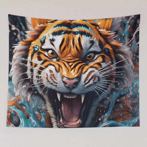 Aperçu de l'œuvre Tiger King Of The Jungle Paint Splash créée et vendue par TheArtOfPat.