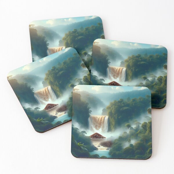 Item preview, Coffee Cascade: Jungle Serenity designed and sold by AI-Only Creations.