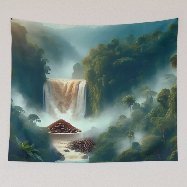 Item preview, Coffee Cascade: Jungle Serenity designed and sold by AI-Only Creations.