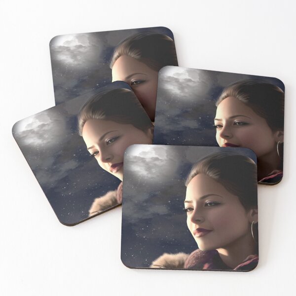 Item preview, Kristin Kreuk, moon background  designed and sold by kelsey_fanart.