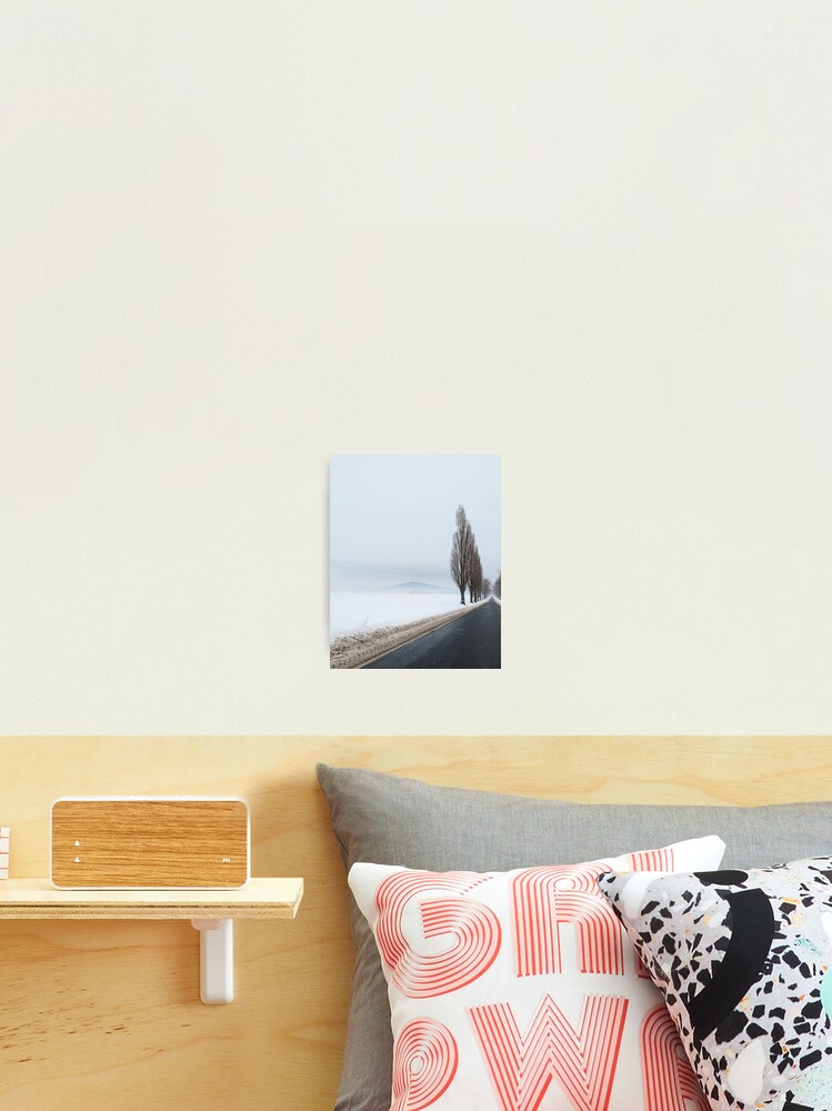 Thumbnail 2 of 3, Photographic Print, Winter alone mountain trees road fog designed and sold by picdab-com.