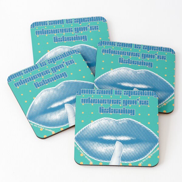 Item preview, Shh, the Soul is Speaking by @vmdoubt - Quote Print in Green/Blue designed and sold by vmdoubt.