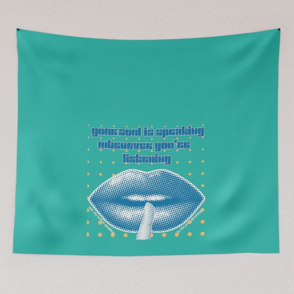 Item preview, Shh, the Soul is Speaking by @vmdoubt - Quote Print in Green/Blue designed and sold by vmdoubt.