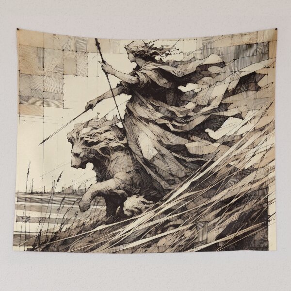 Item preview, Shattered Times: Warrior of Lines designed and sold by PictorialWhimsy.