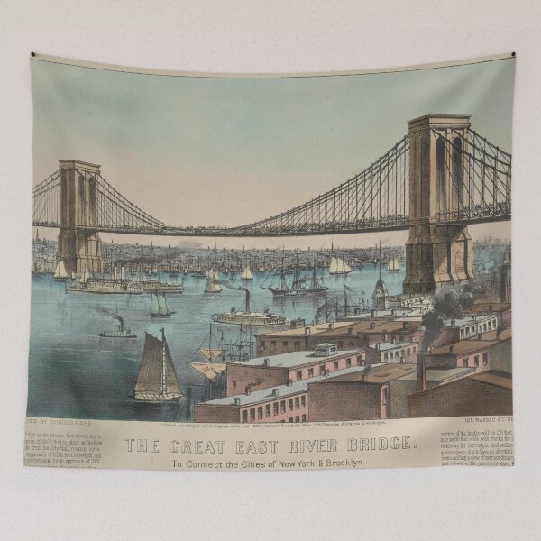 Item preview, Vintage Brooklyn Bridge Illustration (1872) designed and sold by BravuraMedia.