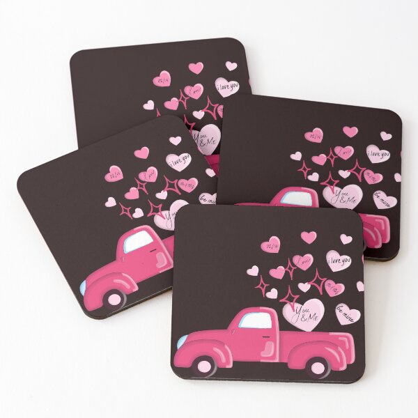 Item preview, Pink Truck And Pink Hearts Valentine's Day designed and sold by vuslatmedia.