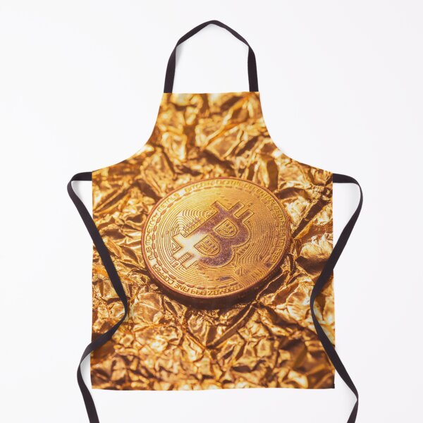 Item preview, Bitcoin on crumpled golden wrapping paper designed and sold by stevanovicigor.